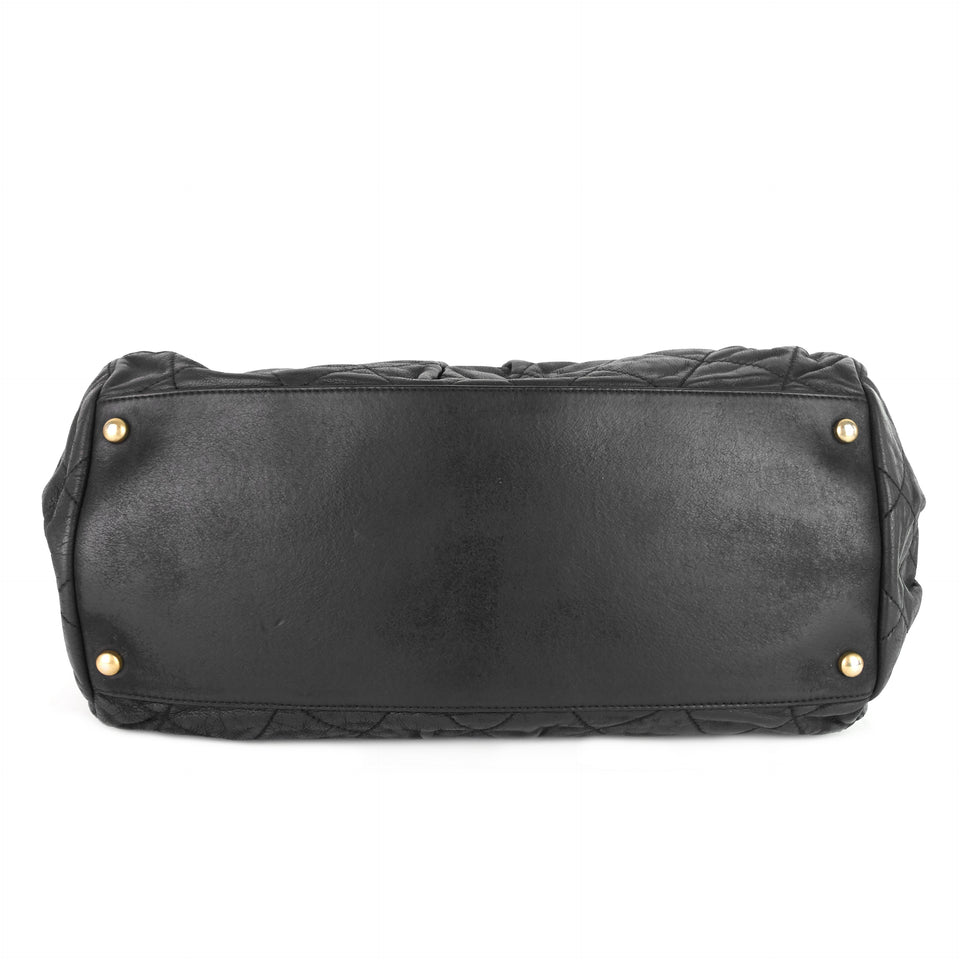 Chanel Chic Quilted Iridescent Calfskin Leather Bowling Bag