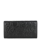 Chanel Embossed Camellia Lambskin Flap Wallet