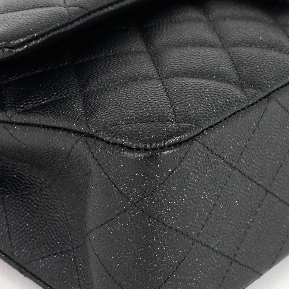 Chanel Double Flap Quilted Caviar Leather Bag