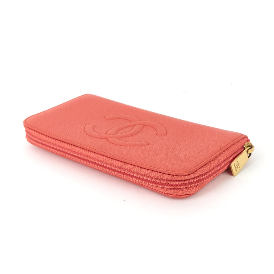 Chanel CC Timeless Caviar Zip Around Wallet