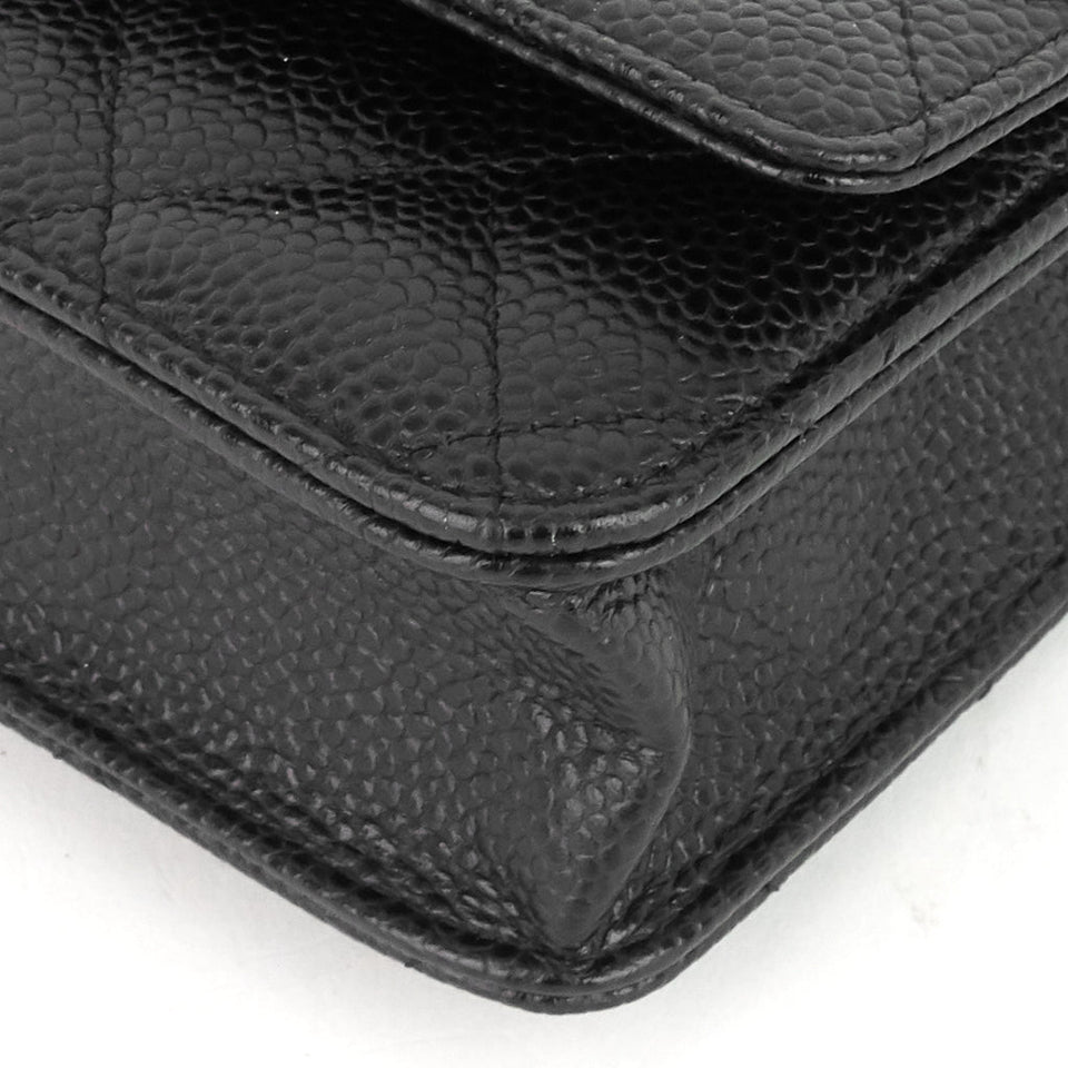 Chanel WOC Pebbled Caviar Leather Wallet on Chain Bag