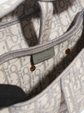 Christian Dior Saddle Bag with Strap Grey Oblique Canvas