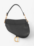 Christian Dior Saddle Bag Black Goatskin Leather