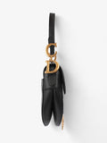 Christian Dior Saddle Bag Black Goatskin Leather