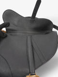 Christian Dior Saddle Bag Black Goatskin Leather