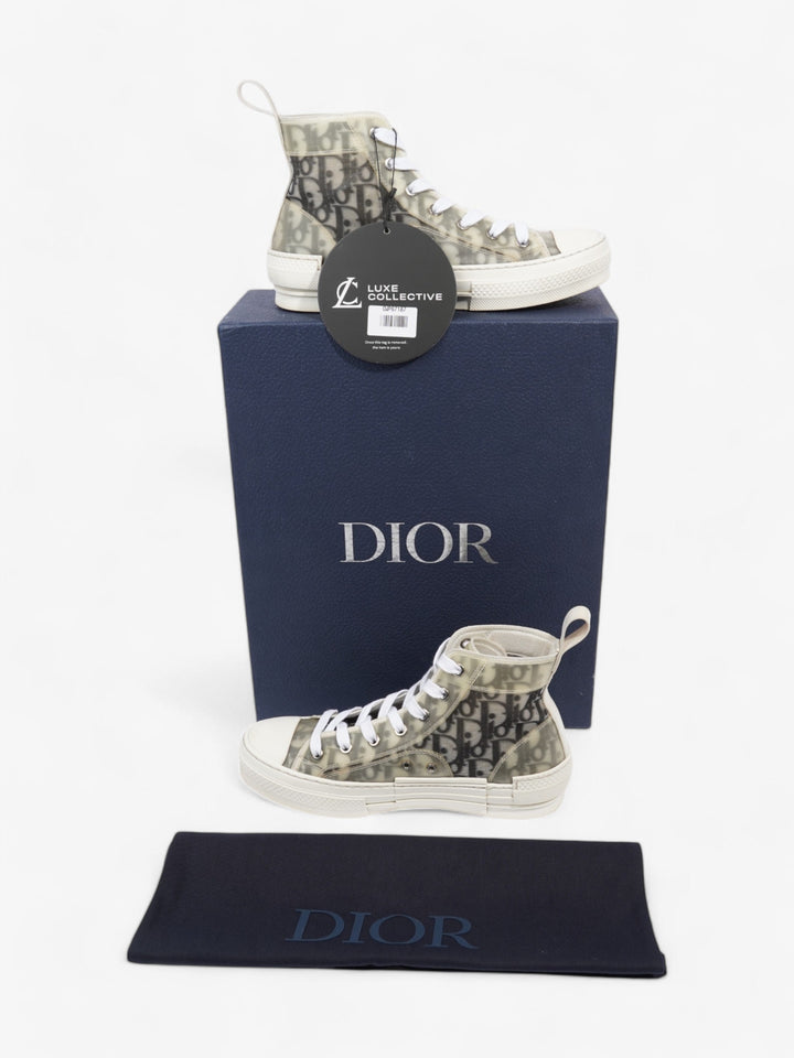 Christian Dior B23 High-tops White  / Grey Oblique Mesh EU 37.5 UK 4.5