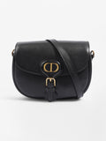 Christian Dior Bobby Flap Black Calfskin Leather Medium