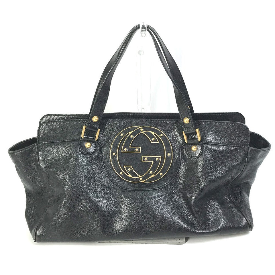 Gucci Handbag 121551 leather black Interlocking G blondie studs Women