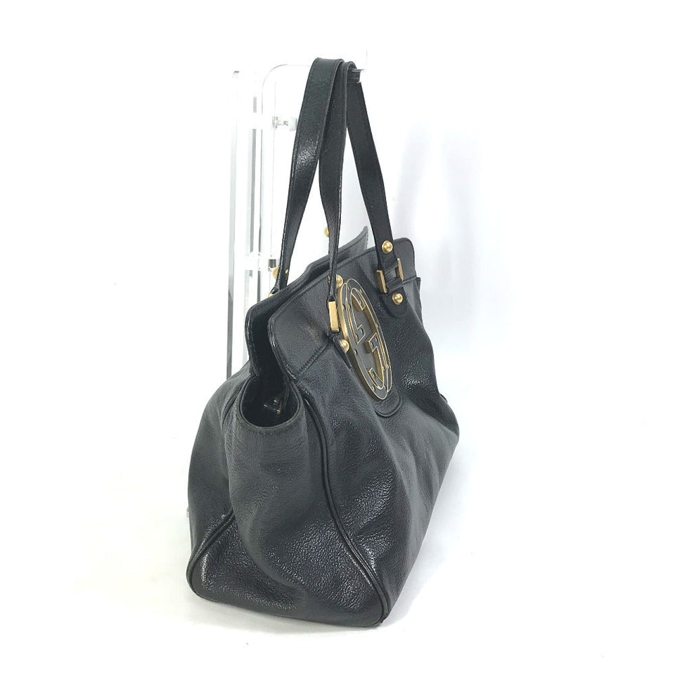 Gucci Handbag 121551 leather black Interlocking G blondie studs Women