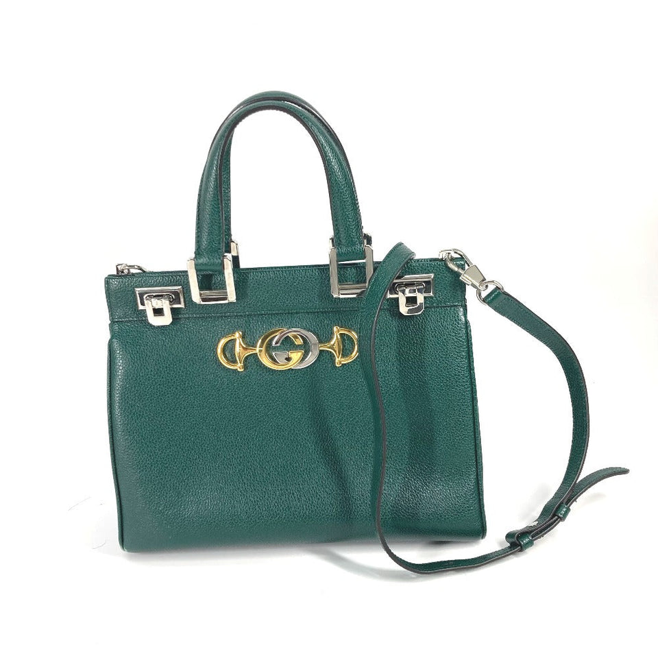 Gucci Handbag 569712 leather green Zumi Small GG Women