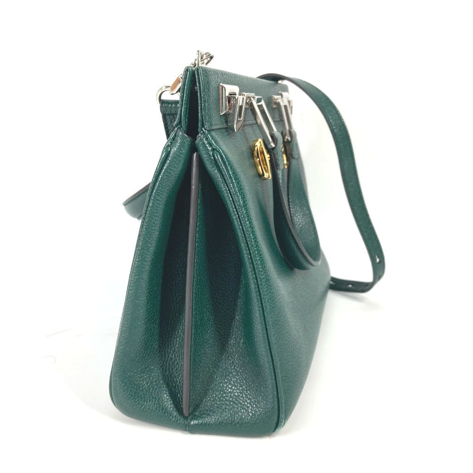 Gucci Handbag 569712 leather green Zumi Small GG Women