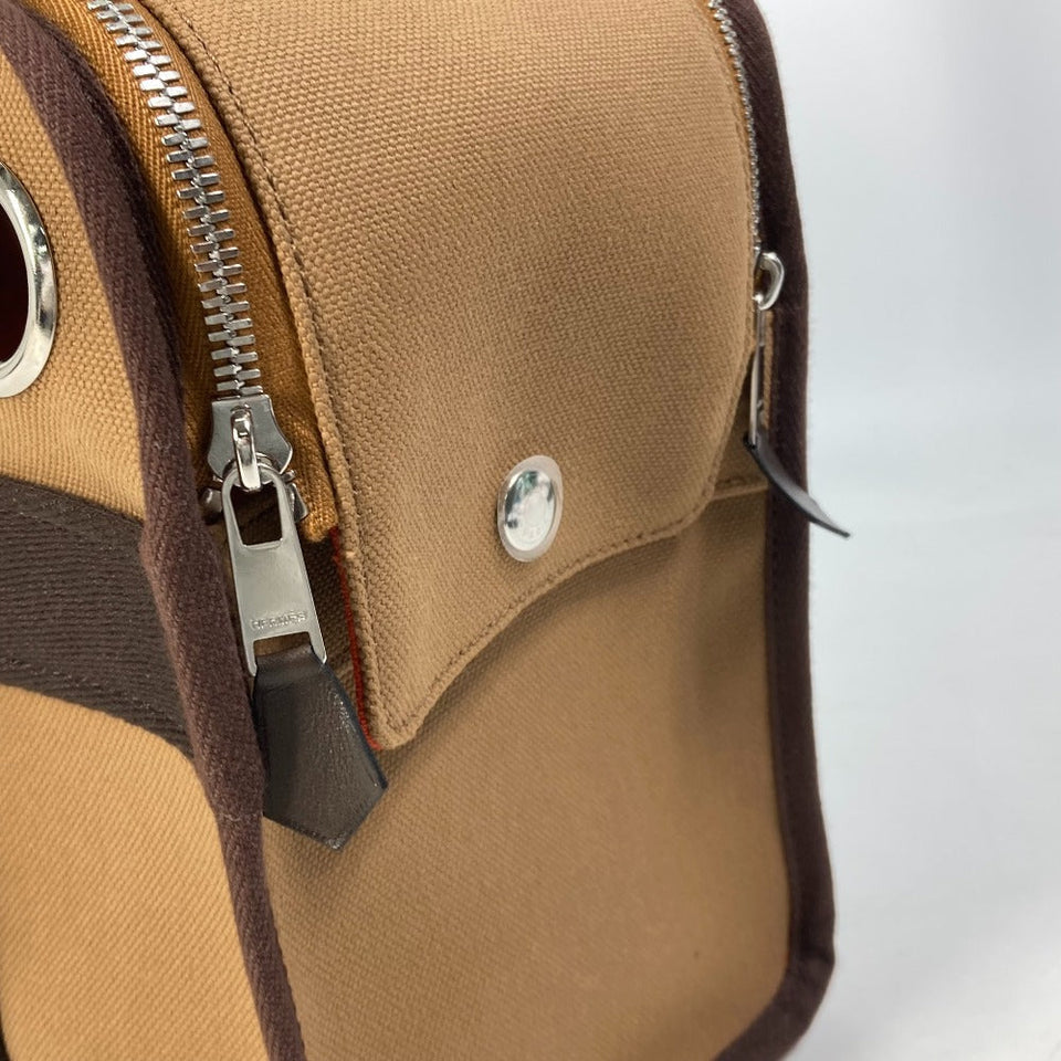 Hermes Boston Duffel bag Nylon, Cotton, Polyurethane Brown Pet Dog Tote Bag Bag for small dogs under 5kg Dog carry unisex(Unisex)