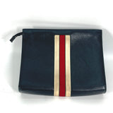 Gucci Clutch bag 475316 leather black pouch bag web stripe logo