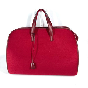 Hermes Boston Duffel bag Felt, Leather Red H punching logo Hood