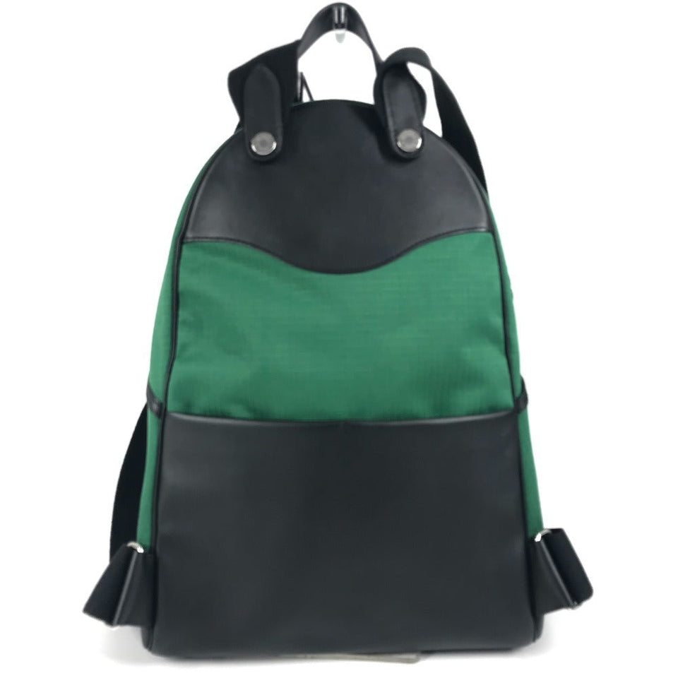 Hermes Backpack Canvas / leather green H logo Hermes Slicked Back