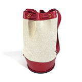Hermes Shoulder Bag Leather / canvas Red Standy