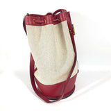Hermes Shoulder Bag Leather / canvas Red Standy