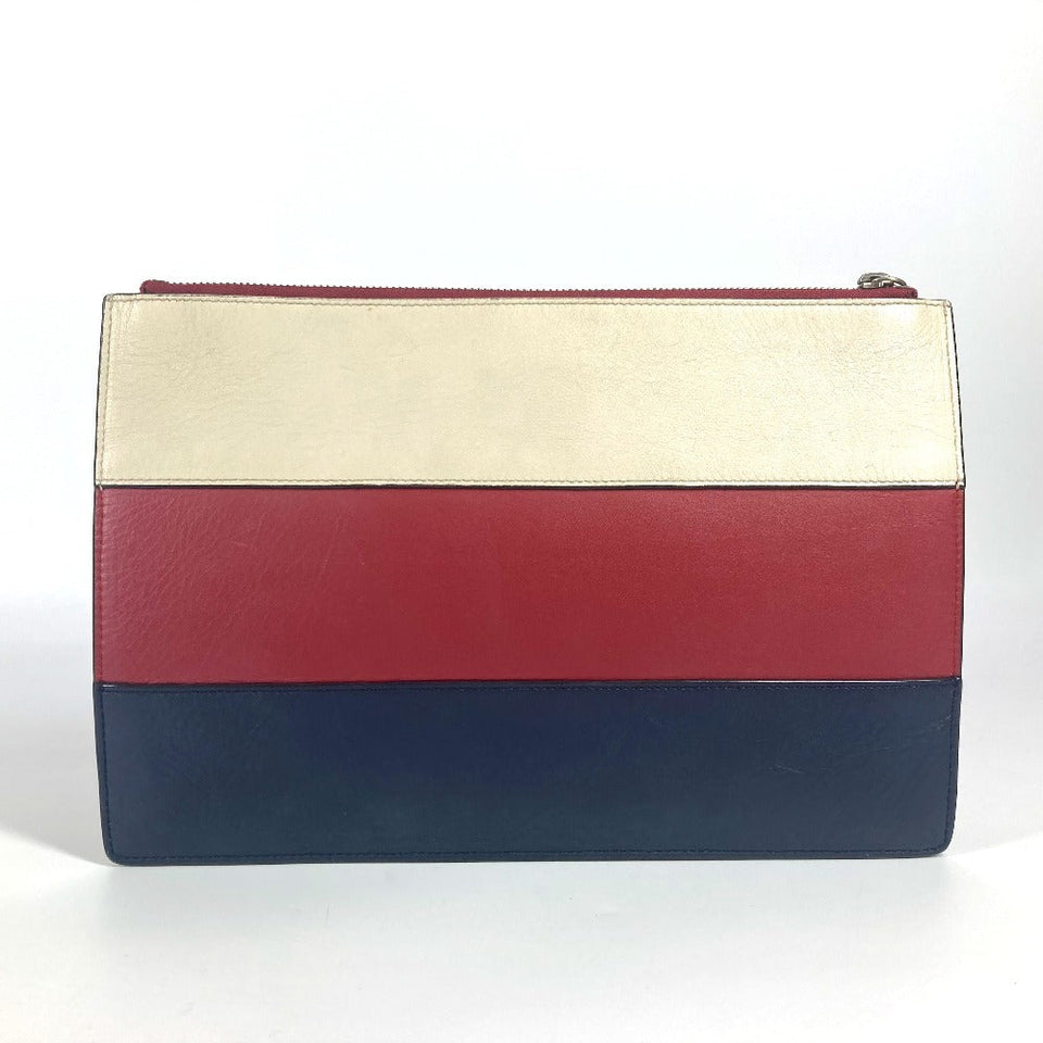 Gucci Clutch bag 476077 leather Red BEE Bee Border Pearl Rhinestone