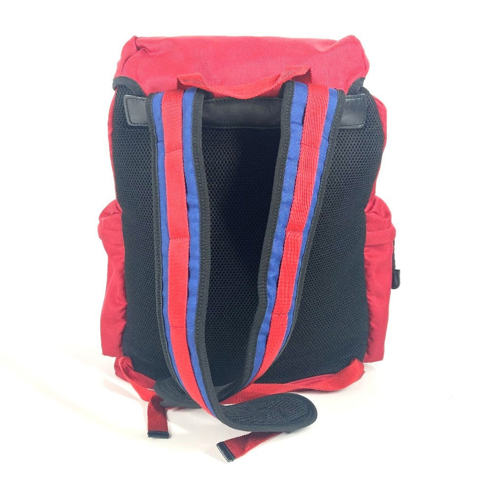 Gucci Backpack 429037 Nylon canvas Red Taiga head Techno logo Sherry line Web line