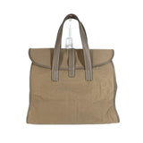 Hermes Handbag Leather / canvas gray Punching H logo Hood