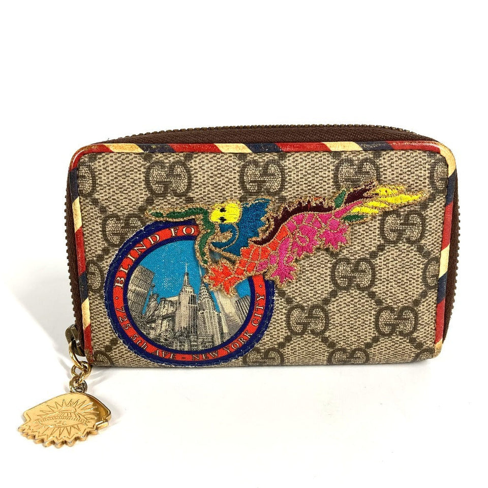 Gucci Coin case 473911 GG Supreme Canvas beige GG Supreme Courier Patch