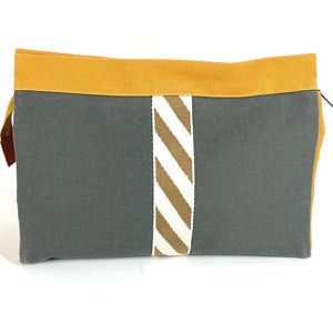 Hermes Clutch bag cotton gray H logo Jimet GM Jimet GM