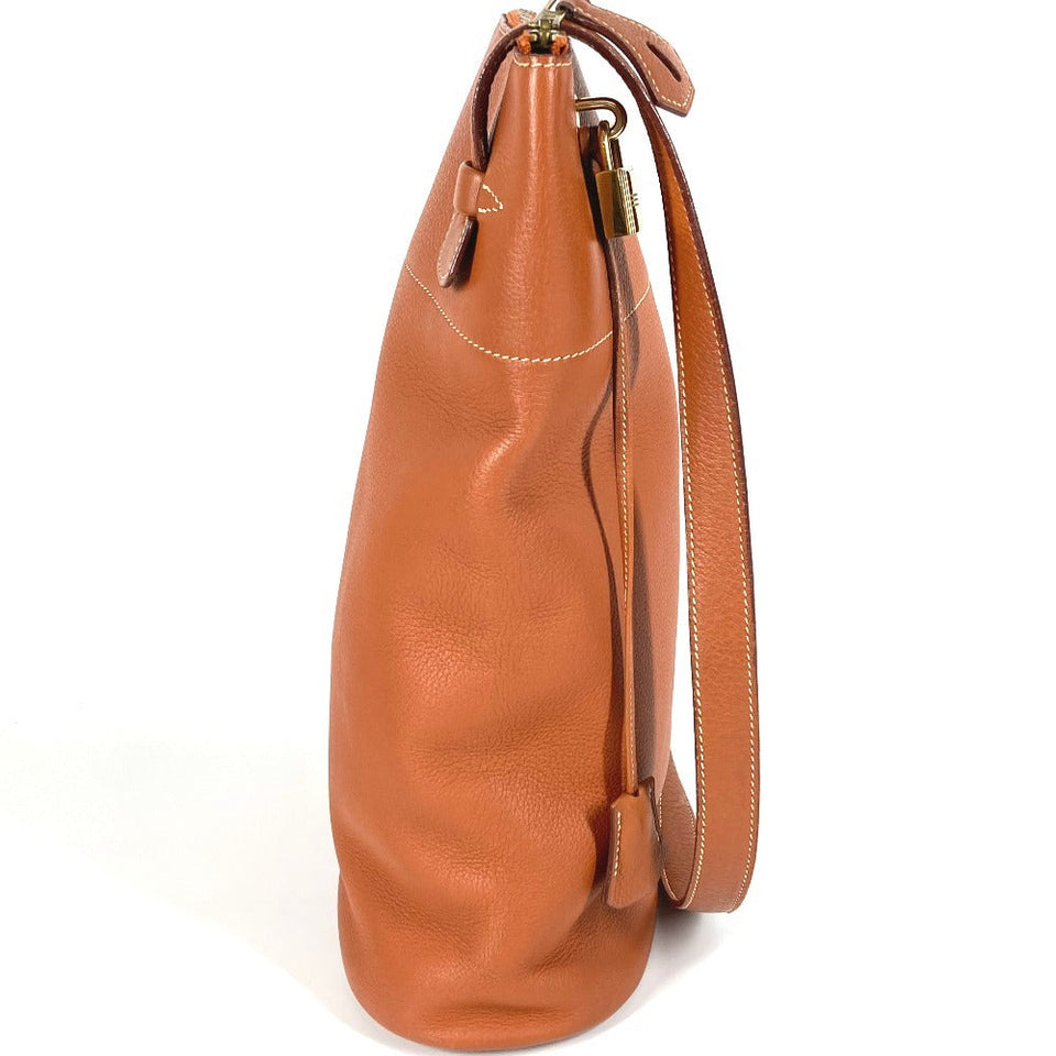 Hermes Shoulder Bag leather gold Mouvy Femme