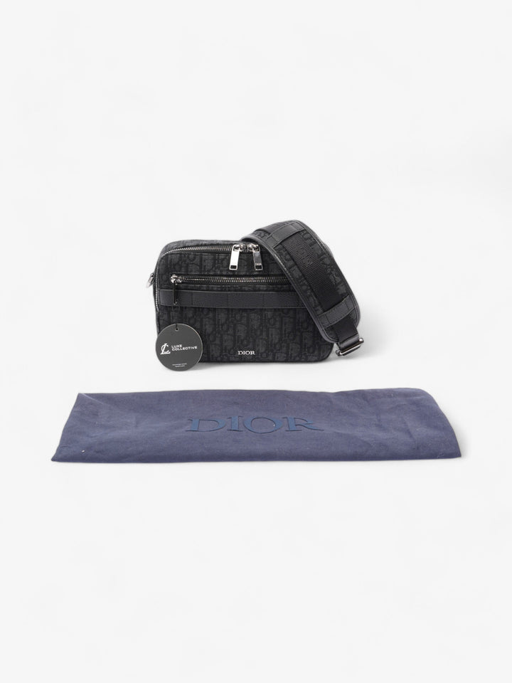 Christian Dior Safari Messenger Bag Navy / Black Canvas