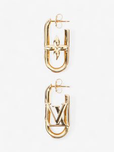 Louis Vuitton My LV Chain Earrings Gold Brass