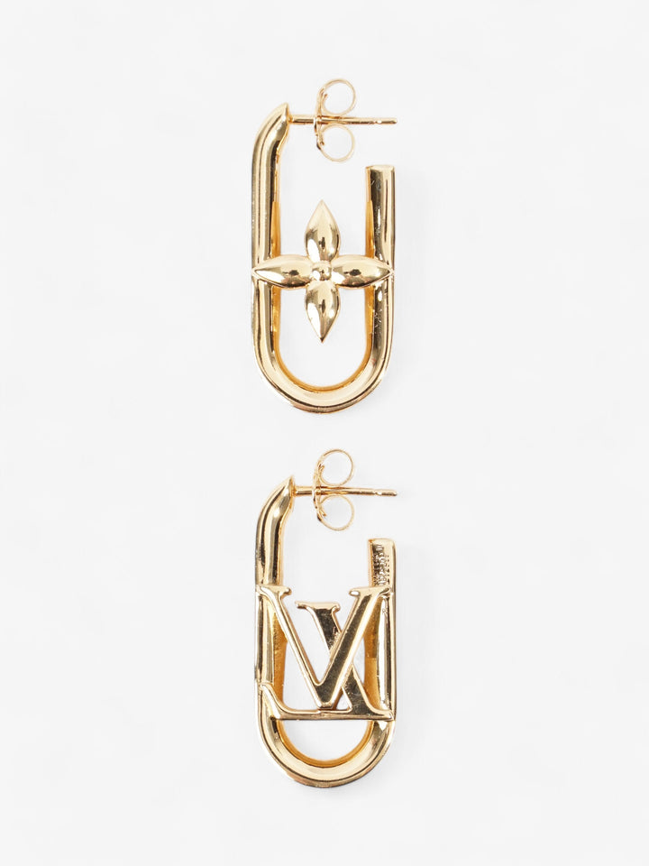 Louis Vuitton My LV Chain Earrings Gold Brass