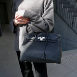 Hermes BIRKIN 35 Handbag Black Veau Crispe Togo
