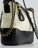 Chanel Gabrielle Medium Bag in White & Black Aged Calfskin – Bags Junction
