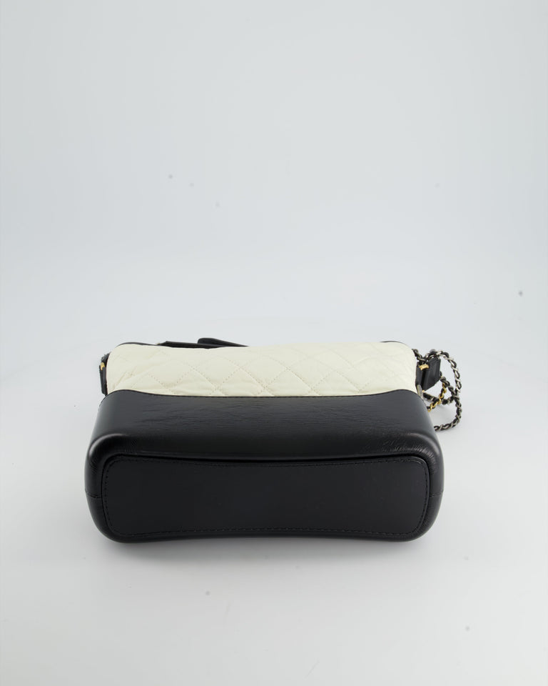 Chanel Gabrielle Medium Bag in White & Black Aged Calfskin – Bags Junction