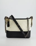 Chanel Gabrielle Medium Bag in White & Black Aged Calfskin – Bags Junction