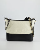 Chanel Gabrielle Medium Bag in White & Black Aged Calfskin – Bags Junction