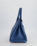 Hermes Birkin Bag 30cm in Bleu Azur Togo Leather and Palladium Hardware