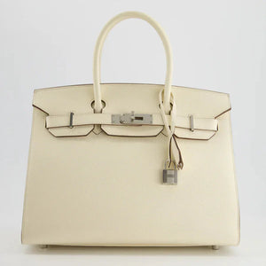 Hermes Birkin 30 Sellier Bag in Nata Epsom Leather With Palladium Hardware