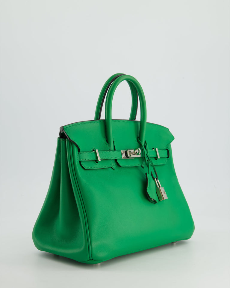*FIRE PRICE* Hermes Birkin 25 Retourne Bag in Bamboo Swift Leather with Palladium Hardware Bag