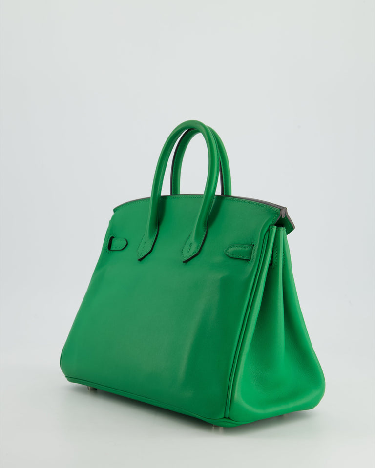 *FIRE PRICE* Hermes Birkin 25 Retourne Bag in Bamboo Swift Leather with Palladium Hardware Bag