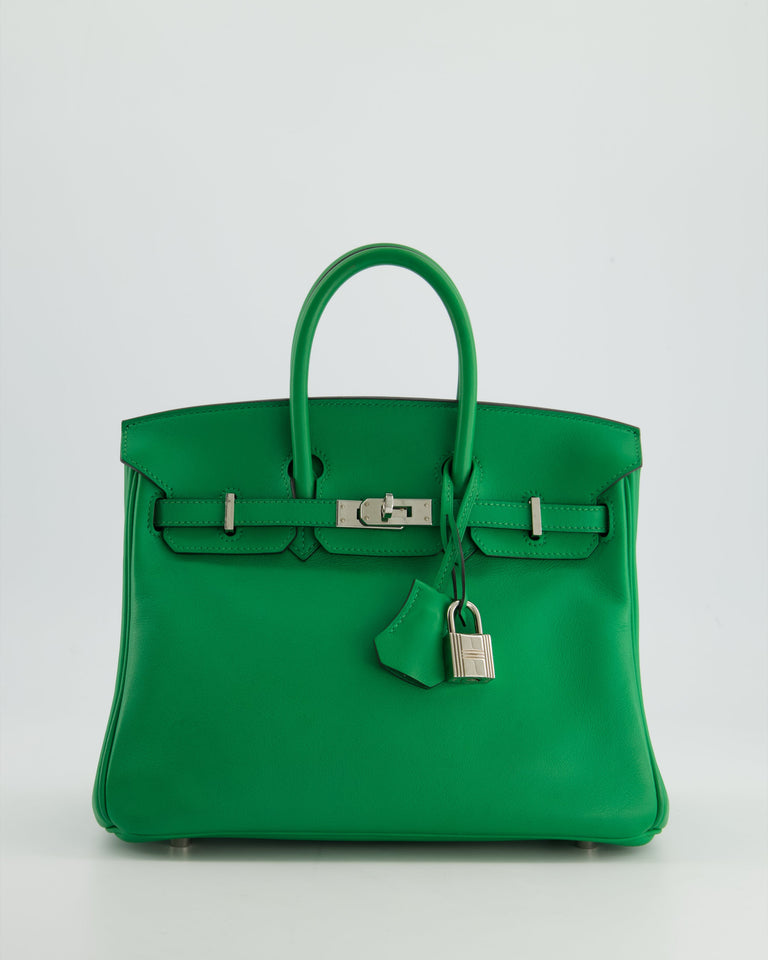 *FIRE PRICE* Hermes Birkin 25 Retourne Bag in Bamboo Swift Leather with Palladium Hardware Bag