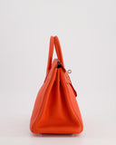 Hermes Birkin 25 Retourne Bag in Capucine Togo Leather and Palladium Hardware