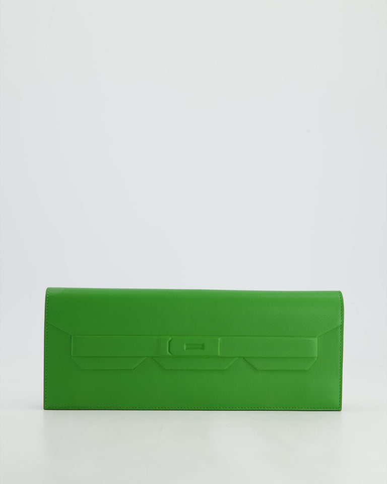 Hermes Birkin Cut Shadow Bag In Vert Yucca Swift Leather