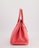 Hermes Birkin 30cm Retourne Bag in Rose Lipstick Togo Leather and Palladium Hardware