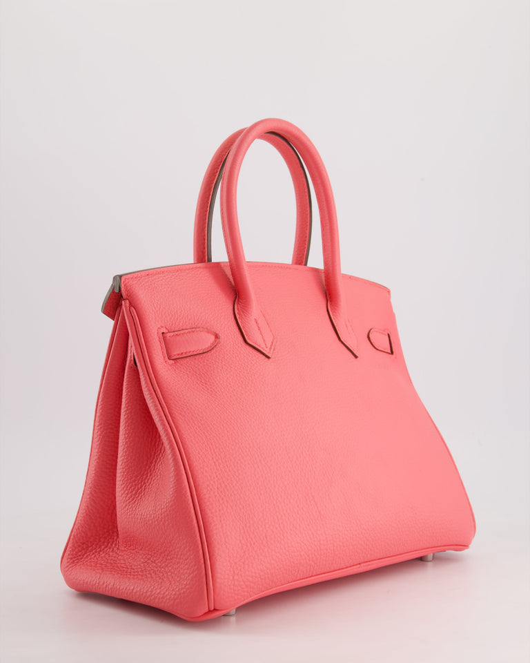 Hermes Birkin 30cm Retourne Bag in Rose Lipstick Togo Leather and Palladium Hardware