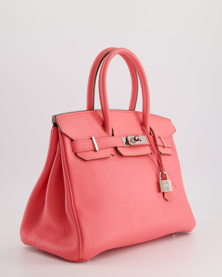 Hermes Birkin 30cm Retourne Bag in Rose Lipstick Togo Leather and Palladium Hardware
