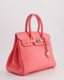 Hermes Birkin 30cm Retourne Bag in Rose Lipstick Togo Leather and Palladium Hardware