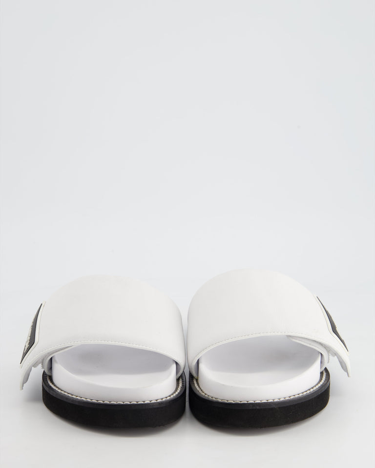 Louis Vuitton White Sunset Sandal with LV Logo Detail Size EU 39