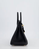 *HOLY GRAIL* Hermes Birkin 25 Retourne Bag in Noir Togo Leather with Gold Hardware