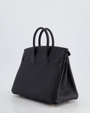 *HOLY GRAIL* Hermes Birkin 25 Retourne Bag in Noir Togo Leather with Gold Hardware