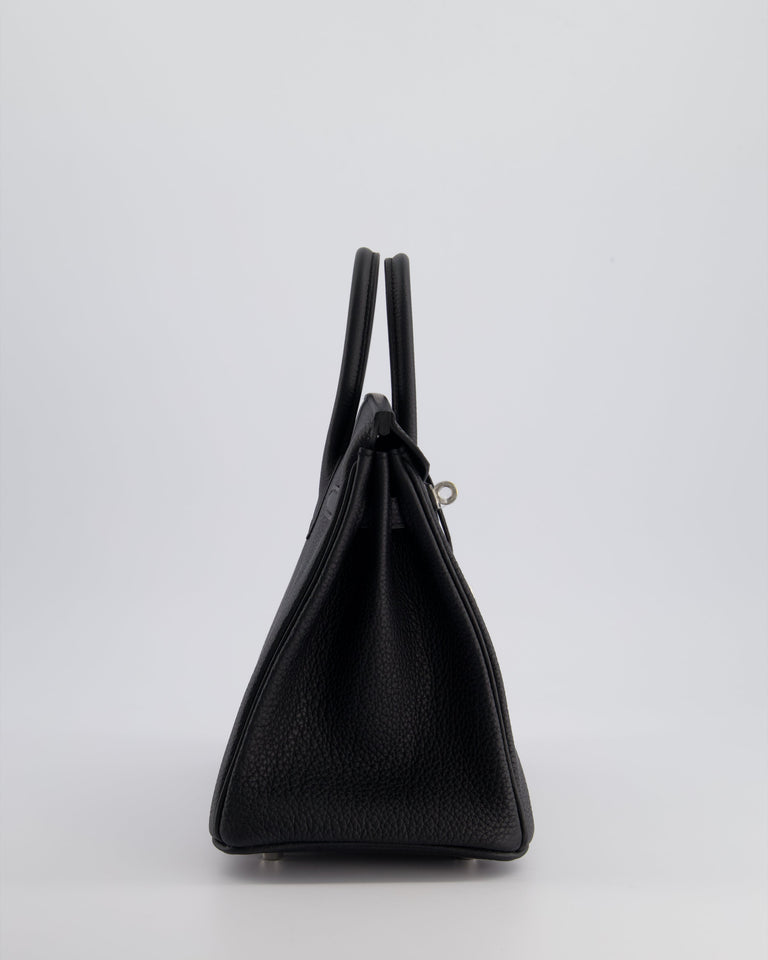 Hermes Birkin 25 Retourne Bag in Black Togo Leather with Palladium Hardware